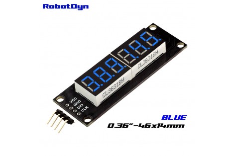 6-Digit LED Display Tube, 7-segments,74HC595 (Blue)