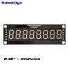 8-Digit LED Display Tube, 7-segments, decimal points, 61x14mm,74HC595 (Red)